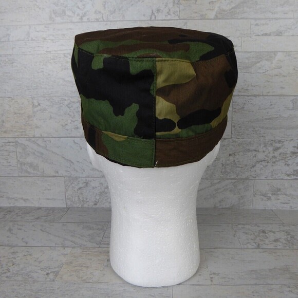 Army Military Woodland Camo Cold Winter Ear Flap Hat Cap Size 7 1/4” - Picture 3 of 7